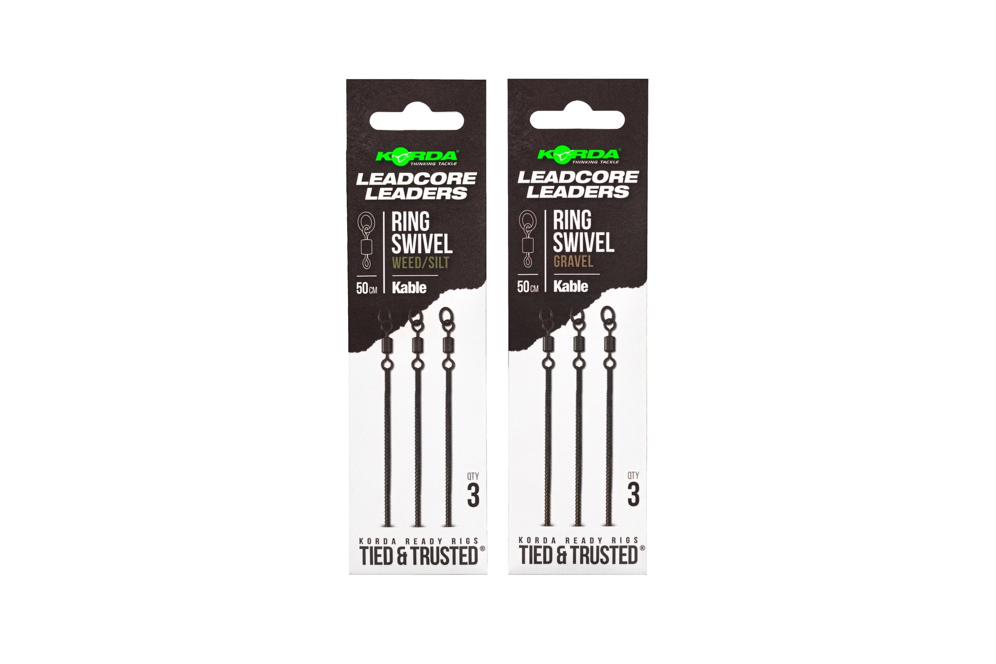 Korda Kable Leadcore Leaders Ring Swivel 50cm